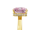 Yellow gold Fancy Pink Radiant  Cut Solitaire Engagement Ring with Four-Prong Setting on a Classic Band_25