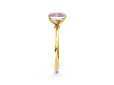 Yellow gold Fancy Pink Radiant  Cut Solitaire Engagement Ring with Thin Band and Four-Prong Setting_5