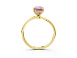 Yellow gold Fancy Pink Radiant  Cut Solitaire Engagement Ring with Thin Band and Four-Prong Setting_6
