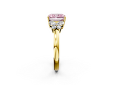 Yellow gold Fancy Pink Radiant  Cut Solitaire Floral Diamond Ring with Four-Prong Setting_39