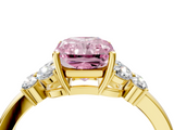 Yellow gold Fancy Pink Radiant  Cut Solitaire Floral Diamond Ring with Four-Prong Setting_41