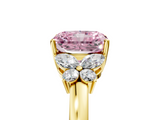 Yellow gold Fancy Pink Radiant  Cut Solitaire Floral Diamond Ring with Four-Prong Setting_42