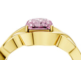 Yellow gold Fancy Pink Radiant Cut Solitaire Intertwined Band Prong Setting Ring_4