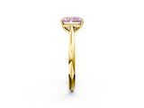 Yellow gold Fancy Pink Radiant  Cut Solitaire Ring with Cathedral Band and Four-Prong Setting_26