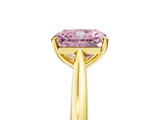 Yellow gold Fancy Pink Radiant  Cut Solitaire Ring with Cathedral Band and Four-Prong Setting_29