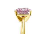 Yellow gold Fancy Pink Radiant  Cut Solitaire Ring with Four-Prong Setting on a Classic Band_30
