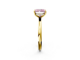 Yellow gold Fancy Pink Radiant  Cut Solitaire Ring with Thin Band and Four-Prong Setting_18