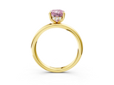 Yellow gold Fancy Pink Radiant  Cut Solitaire Ring with Thin Band and Four-Prong Setting_19