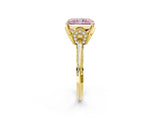Yellow gold Fancy Pink Radiant Cut Solitaire Split Shank Pave Diamond Engagement Ring with Four-Prong Setting_8