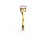 Yellow gold Fancy Pink Radiant  Cut Solitaire Twist Band Ring with Four-Prong Setting_22