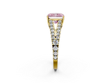 Yellow gold Fancy Pink Radiant  Cut Split Shank Pave Diamond Engagement Ring with Four-Prong Setting_26