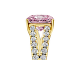 Yellow gold Fancy Pink Radiant  Cut Split Shank Pave Diamond Engagement Ring with Four-Prong Setting_29