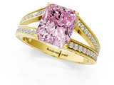 Yellow gold Fancy Pink Radiant  Cut Split Shank Pave Diamond Ring with Four-Prong Setting_42