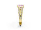 Yellow gold Fancy Pink Radiant  Cut Split Shank Pave Diamond Ring with Four-Prong Setting_43