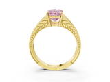 Yellow gold Fancy Pink Radiant  Cut Split Shank Pave Diamond Ring with Four-Prong Setting_44