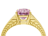 Yellow gold Fancy Pink Radiant  Cut Split Shank Pave Diamond Ring with Four-Prong Setting_45