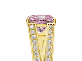 Yellow gold Fancy Pink Radiant  Cut Split Shank Pave Diamond Ring with Four-Prong Setting_46