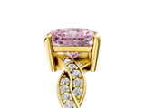 Yellow gold Fancy Pink Radiant  Cut Twisted Pavé Band Solitaire Ring with Four-Prong Setting_60