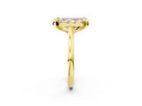 Yellow gold Fancy Pink Radiant  Diamond Cluster Halo Solitaire with Four-Prong Setting_79