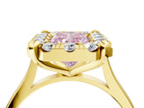Yellow gold Fancy Pink Radiant  Diamond Cluster Halo Solitaire with Four-Prong Setting_81