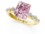 Yellow gold Fancy Pink Radiant  Diamond Cluster Prong-Set Solitaire Ring_38