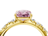 Yellow gold Fancy Pink Radiant  Diamond Cluster Prong-Set Solitaire Ring_39