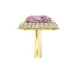 Yellow gold Fancy Pink Radiant  Halo Diamond Engagement Ring with Solitaire Band and Four-Prong Setting_25