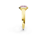 Yellow gold Fancy Pink Radiant  Halo Diamond Ring with Cathedral Band and Four-Prong Setting_51