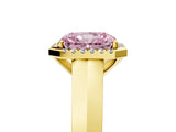 Yellow gold Fancy Pink Radiant  Halo Diamond Ring with Cathedral Band and Four-Prong Setting_54