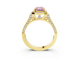 Yellow gold Fancy Pink Radiant  Halo Pave Split Shank Prong Setting Ring_28