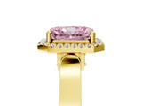 Yellow gold Fancy Pink Radiant  Halo Pave Split Shank Prong Setting Ring_30