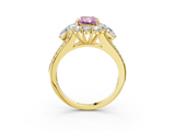 Yellow gold Fancy Pink Radiant  Halo Split Shank Diamond Engagement Ring with Prong Setting_23