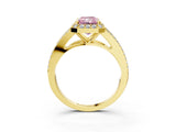 Yellow gold Fancy Pink Radiant  Halo Split Shank Pave Diamond Ring with Four-Prong Setting_52