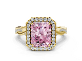 Yellow gold Fancy Pink Radiant  Halo Twist Band Solitaire Ring_21