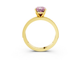 Yellow gold Fancy Pink Radiant  Milgrain Pave Diamond Engagement Ring with Four-Prong Setting_138