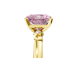 Yellow gold Fancy Pink Radiant  Solitaire Beaded Band with Four-Prong Setting_35