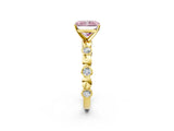 Yellow gold Fancy Pink Radiant  Solitaire Bezel-Set Diamond Ring with Beaded Band and Four-Prong Setting_34