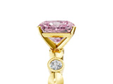Yellow gold Fancy Pink Radiant  Solitaire Bezel-Set Diamond Ring with Beaded Band and Four-Prong Setting_37