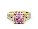 Yellow gold Fancy Pink Radiant  Solitaire Bezel-Set Diamond Ring with Channel-Set Band_37