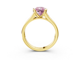 Yellow gold Fancy Pink Radiant  Solitaire Bezel-Set Diamond Ring with Channel-Set Band_40
