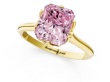Yellow gold Fancy Pink Radiant  Solitaire Cathedral Diamond Ring with Six-Prong Setting_18