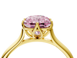 Yellow gold Fancy Pink Radiant  Solitaire Cathedral Diamond Ring with Six-Prong Setting_21