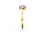 Yellow gold Fancy Pink Radiant  Solitaire Cathedral Diamond Ring with Six-Prong Setting_26