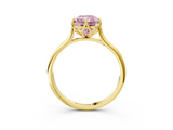 Yellow gold Fancy Pink Radiant  Solitaire Cathedral Diamond Ring with Six-Prong Setting_27