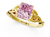 Yellow gold Fancy Pink Radiant  Solitaire Celtic Knot Engagement Ring with Four-Prong Setting_43