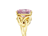 Yellow gold Fancy Pink Radiant  Solitaire Celtic Knot Engagement Ring with Four-Prong Setting_47