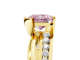 Yellow gold Fancy Pink Radiant  Solitaire Channel-Set Split Shank Ring with Tension Prong Setting_8