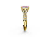 Yellow gold Fancy Pink Radiant  Solitaire Chevron Pave Diamond Engagement Ring with Six-Prong Setting_5