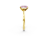 Yellow gold Fancy Pink Radiant  Solitaire Diamond Engagement Ring with Four-Prong Setting on a Classic Band_6