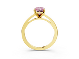 Yellow gold Fancy Pink Radiant  Solitaire Diamond Engagement Ring with Four-Prong Setting on a Classic Band_7